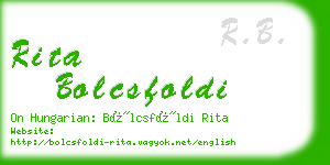 rita bolcsfoldi business card